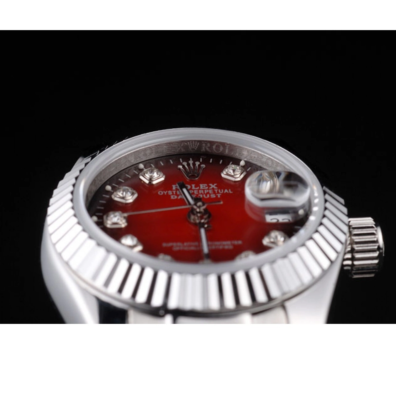 Aaa replica Stainless Datejust Polished Tone Rolex Steel Dial Two Red 0627